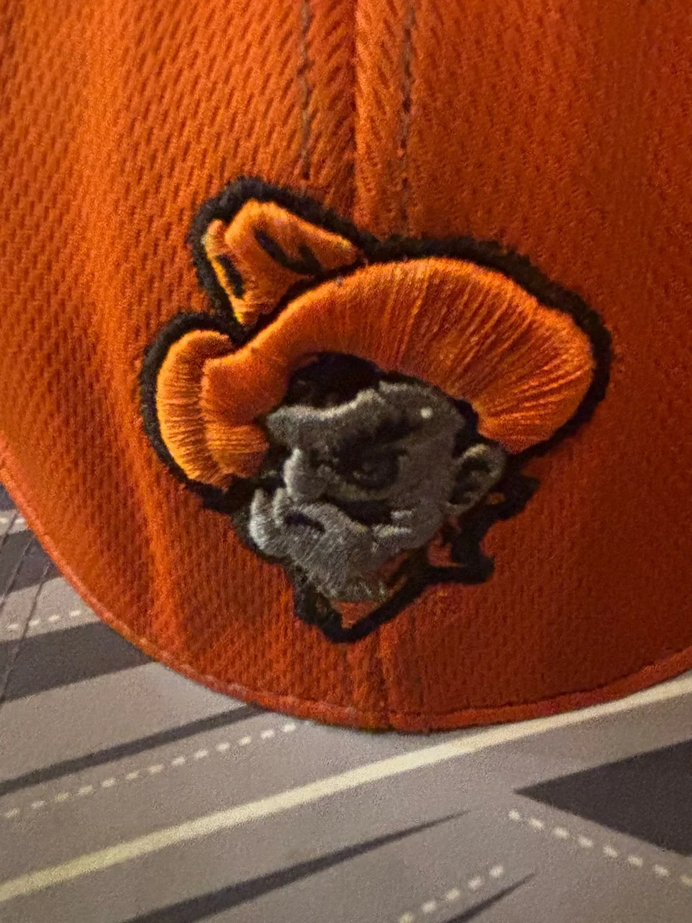 Oklahoma State Cowboys Pistol Pete Youth Snapback Hat Orange Gray Plaid OSU